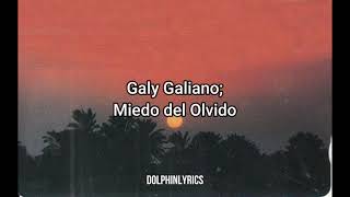 Galy Galiano  Miedo del Olvido DolphinLyrics  Letra [upl. by Chad]