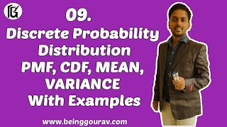 Discrete Probability Distribution  PMFCDF  MEAN VARIANCE  with Examples [upl. by Merat]