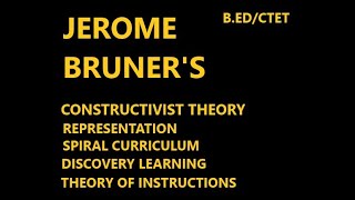 JEROME BRUNERS CONSTRUCTIVIST THEORY REPRESENTATIONSPIRAL CURRICULUMDISCOVERY LEARNINGBEDCTET [upl. by Lyrehs]