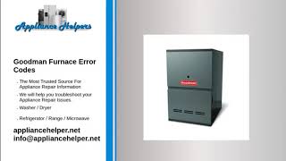 Goodman Furnace Error Codes [upl. by Idden]