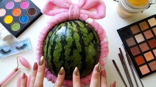 ASMR Makeup on Watermelon🍉 No talking [upl. by Kolnos]