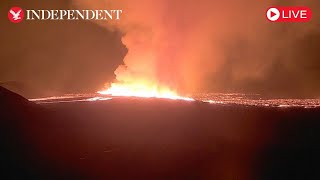 Live Iceland volcano erupts for tenth time in three years [upl. by Manoff622]