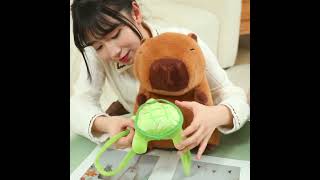 Giant capybara with turtle backpack plush toy [upl. by Dorice]