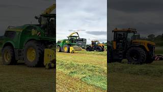 John Deere Forage Harvester JCB Fastrac Carting britishfarming [upl. by Aiva]