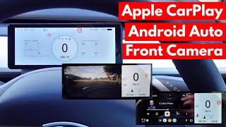 Drivers display in a Tesla Model 3Y  Install amp Review Hansshow F68 CarPlay Dashboard Touch Screen [upl. by Trocki]