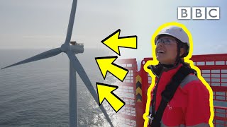 I climbed 623 feet to the top of a wind turbine  Powering Britain  BBC [upl. by Arocal4]