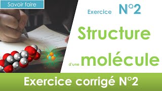 Structure molécule en 3 minutes exercice corrigé N°2 🧪  chimie collège niveau 3ème et [upl. by Humble]