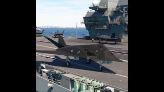 Insane Takeoff F117 Nighthawk Stealth Fighter Jet from Aircraft Carrier [upl. by Good]