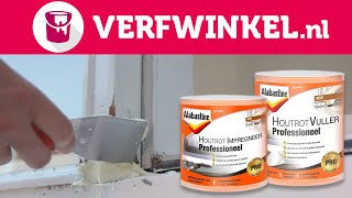 Houtrot repareren met Alabastine Houtrotvuller Professioneel  TUTORIAL  Verfwinkelnl [upl. by Newmann]