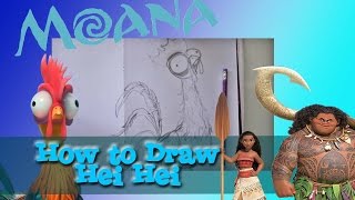 How to Draw HEI HEI the Chicken from Disneys MOANA  dramaticparrot [upl. by Wurster652]