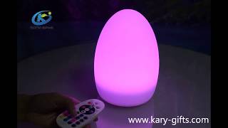 Waterproof Multicolor Change egg shaped light table lamp for Restaurant [upl. by Lyndes]