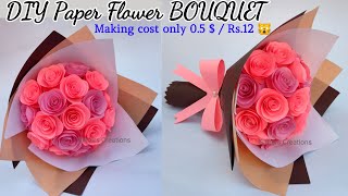 DIY Paper Flower BOUQUETBirthday Gift Ideasdiy paper bouquet [upl. by Anial]