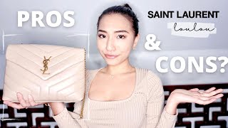 SAINT LAURENT SMALL LOULOU PROS amp CONS REVIEW WHAT’S IN MY YSL DESIGNER BAG UK 2021  JENNA YEH [upl. by Tabina]