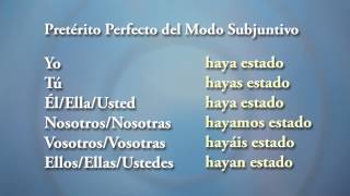 ESTAR  Pretérito Perfecto de Subjuntivo  Conjugación de Verbos en español [upl. by Arukas]