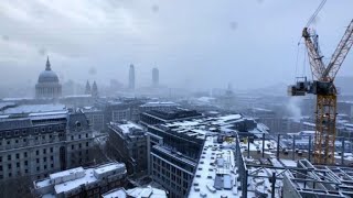 Timelapse Snow storm swallows up London skyline [upl. by Tani]