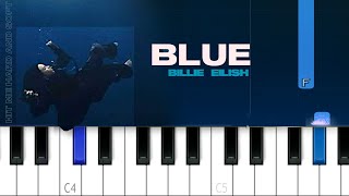 Billie Eilish  BLUE  Piano Tutorial [upl. by Nautna]