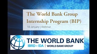 Webinar about the World Bank Internship Program BIP [upl. by Araldo]