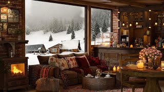 4K Cozy Coffee Shop ☕ Smooth Piano Jazz Music for Relax Study Sleep ☕ Night Winter [upl. by Esilegna]