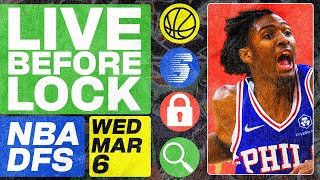 NBA DFS Deeper Dive amp Live Before Lock Wednesday 3624  DraftKings amp FanDuel NBA Lineups [upl. by Lauri530]