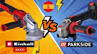 AMOLADORA ANGULAR RECARGABLE Parkside PWSAP 20Li D4 vs Einhell AXXIO ESPAÑA ESPAÑOL LIDL [upl. by Harrell]