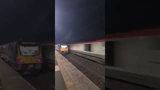 67 020 speeds past Levenshulme railway train locomotive speed class67 [upl. by Irtimed]