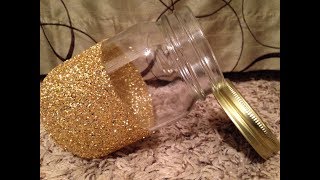 How to Make Decorative Glitter Mason Jars  Tutorial [upl. by Adiasteb193]