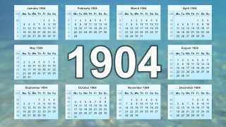 Calendar 1904 [upl. by Leander]