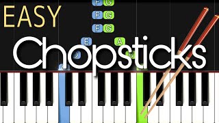 Chopsticks  EASY Piano Tutorial [upl. by Eastlake]