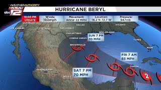 Rain chances start Saturday but a lot depends on Beryl Nighttime Update 7224 [upl. by Llerahc]