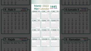 Islamic Calendar 🗓 1445 Hijri hijricalendar viralyoutubeshorts share [upl. by Balf439]