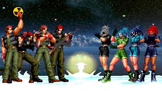 KOF Mugen Ralf Jones Team vs Leona Heidern Team [upl. by Eelibuj]