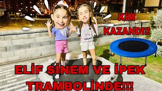 ELİF SİNEM VE İPEK TRAMBOLİNDE EN SON ZIPLAYAN KAZANIR [upl. by Anuaek]