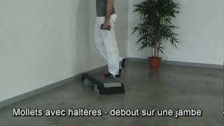 Mollets debout sur une jambe  Avec haltère [upl. by Namqul]