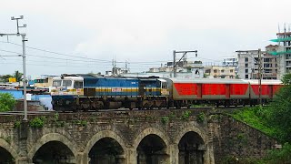 Route Diverted 12779 Goa Express Over Harris Bridge  Railfanism [upl. by Meill622]