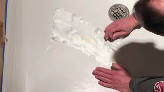 How To Repair A Cracked Shower Base Freedom Finishes Refinishing Products LLC [upl. by Coady]