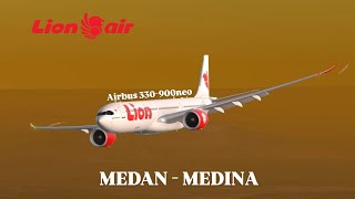 AIRBUS A330NEO LION AIR TAKEOFF amp LANDING  Medan to Medina Bad Weather Landing  RFS INDONESIA [upl. by Nahamas]