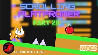 Scrolling Platformer Game on Scratch Pt 2  Scratch Coding Tutorial  Easy to Do [upl. by Anele]