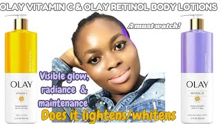 Review On Olay Vitamin C Brightening LotionOlay Retinol Smoothing Body Lotion vitaminc retinol [upl. by Olegnaid]