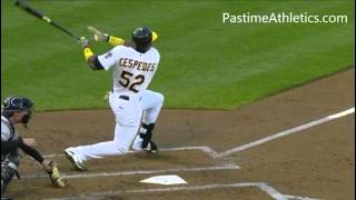 Yoenis Cespedes Hitting Slow Motion Home Run  10000 fps Oakland Athletics MLB CUBA Baseball Swing [upl. by Onaimad]