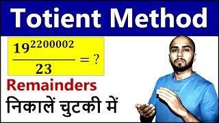 Real explanation of Totient method of finding remainder  Number system tricks in Hindi [upl. by Cand]