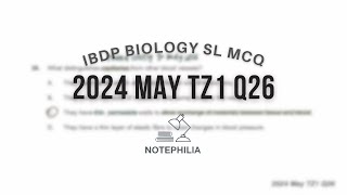 IB Biology SL 2024 May TZ1 Paper 1 Q26 [upl. by Labanna207]