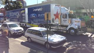 V8 Supercars Qld 400 Truck Parade through Ipswich [upl. by Bobbee893]