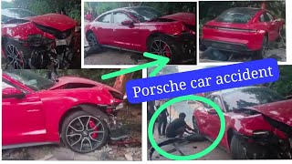 Car accident  Porsche car KBR park  police Banjara hills Limit  Hyderabad [upl. by Tennos668]