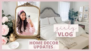 Girly Vlog Home Decor Updates Vanity Organization  Haul [upl. by Klinges]