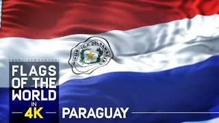 Paraguay  Bandera e Himno Nacional en 4K [upl. by Helbona]