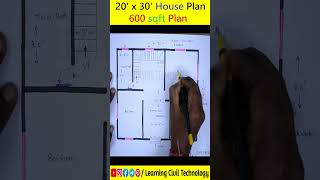 20 x 30 House Plan  600 sqft House Plan learningciviltechnology houseplan [upl. by Atiuqer]