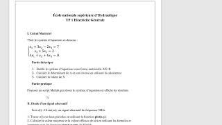 TP1 Electricité Général 2CPST ENSH [upl. by Edita829]