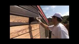 Staining weatherboards with Resene Woodsman [upl. by Winograd]