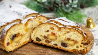 Traditional Stollen Recipe full of fruits and marzipan for a merry Christmas [upl. by Ynnal645]