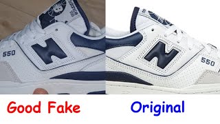 New Balance 550 how to spot fake Real vs fake New Balance 550 sneakers [upl. by Araid]